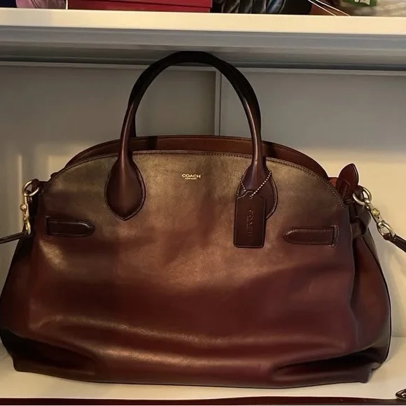 Coach 48 Merlot Empire has seen some world! Too big of a bag for me! - Picture 1 of 10